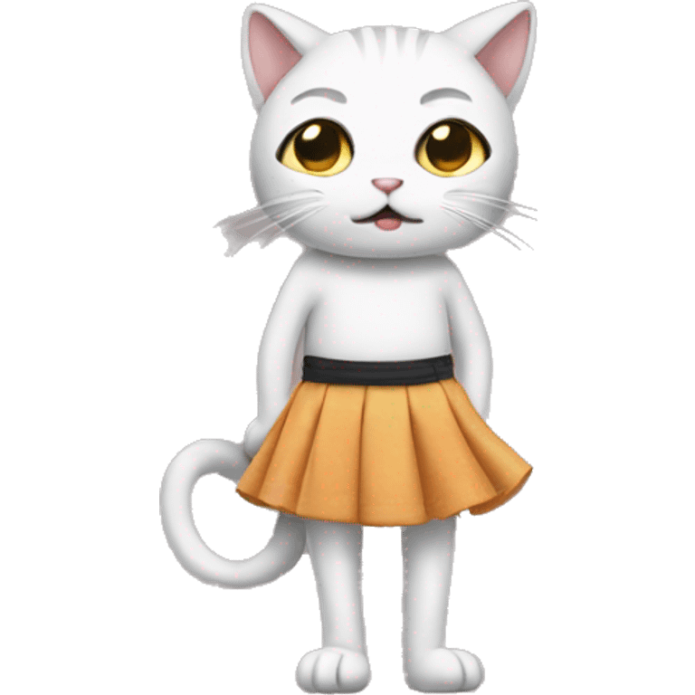 Crying cat with a skirt  emoji