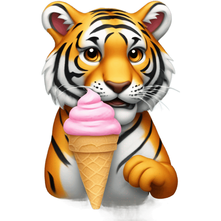 Tiger with ice cream  emoji