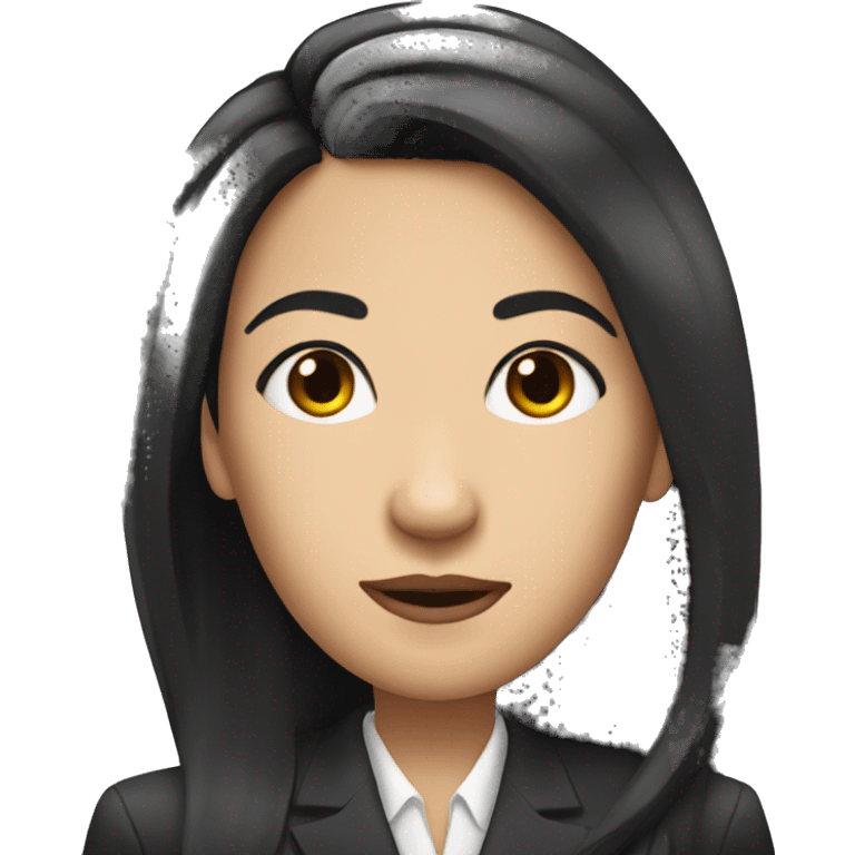 Female defense attorney with long black hair  emoji