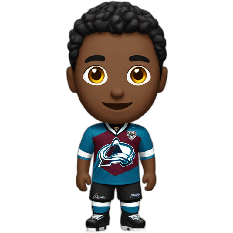 video gamer with Colorado avalanche jersey emoji