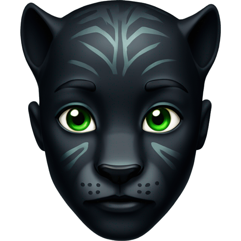 Black panther with green eyes emoji