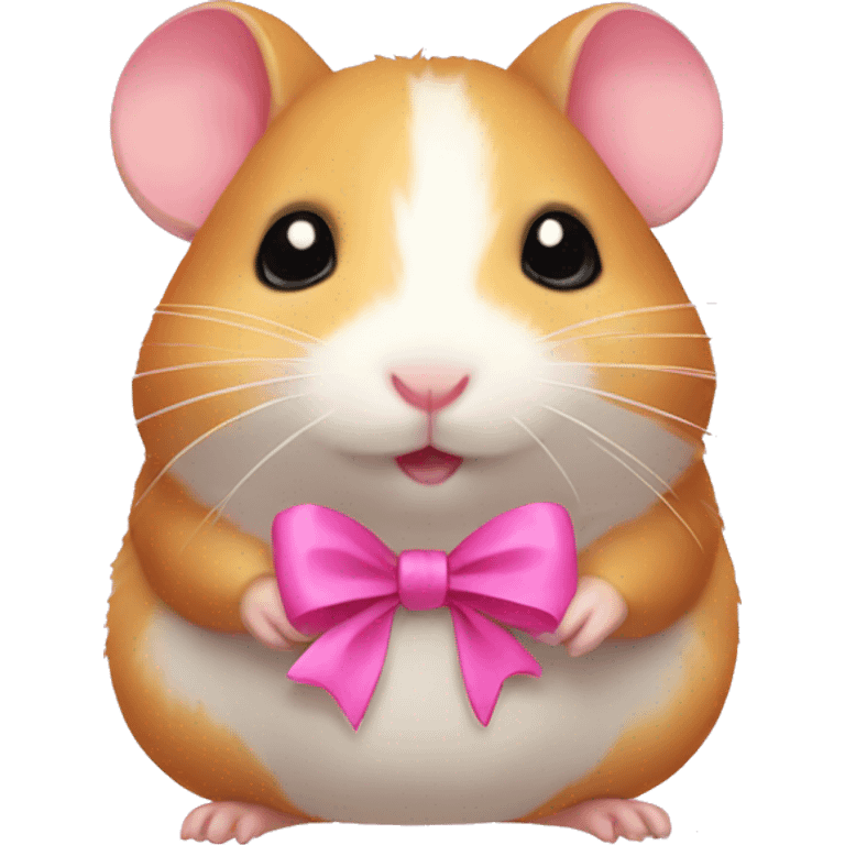 Hamster with an pink bow  emoji