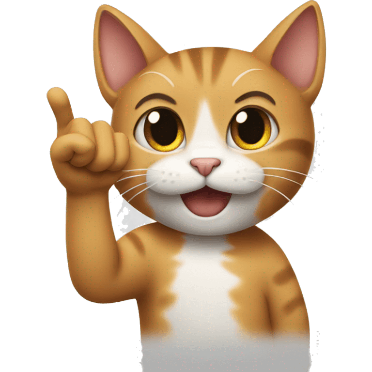 A cat pulling two fingers  emoji