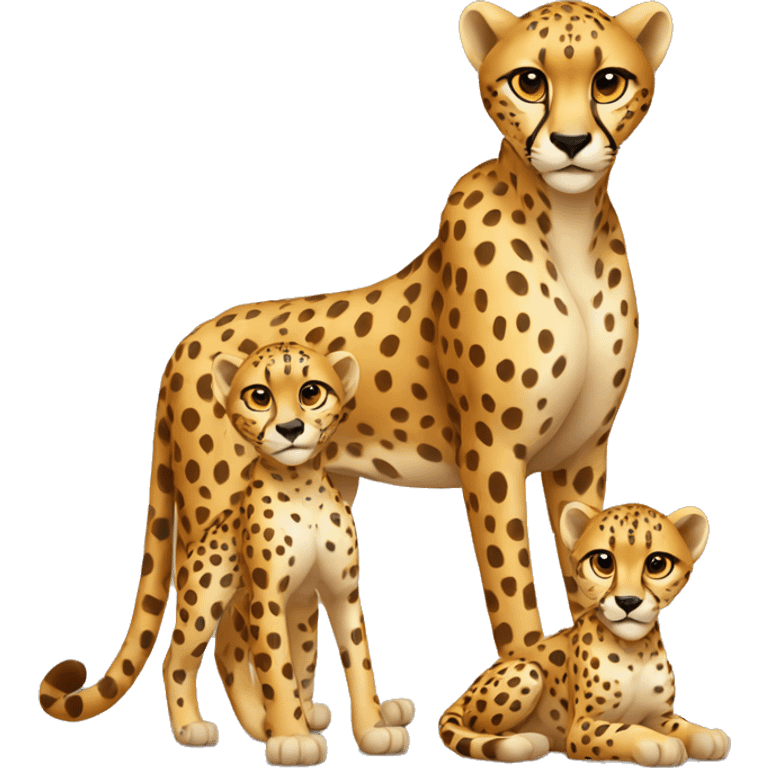 cheetah mom and cheetah baby emoji