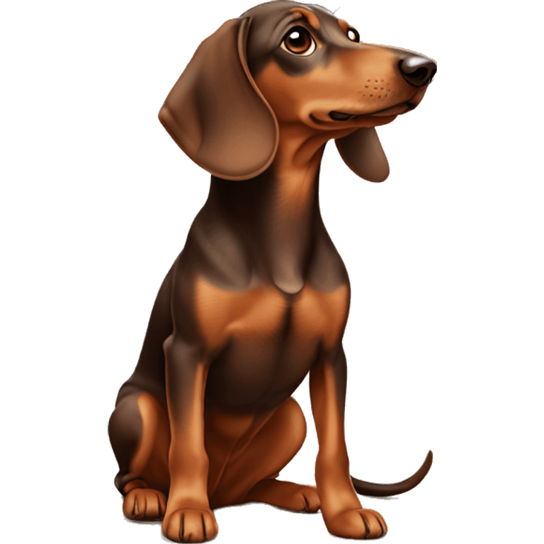 Brown and tan dacshund emoji