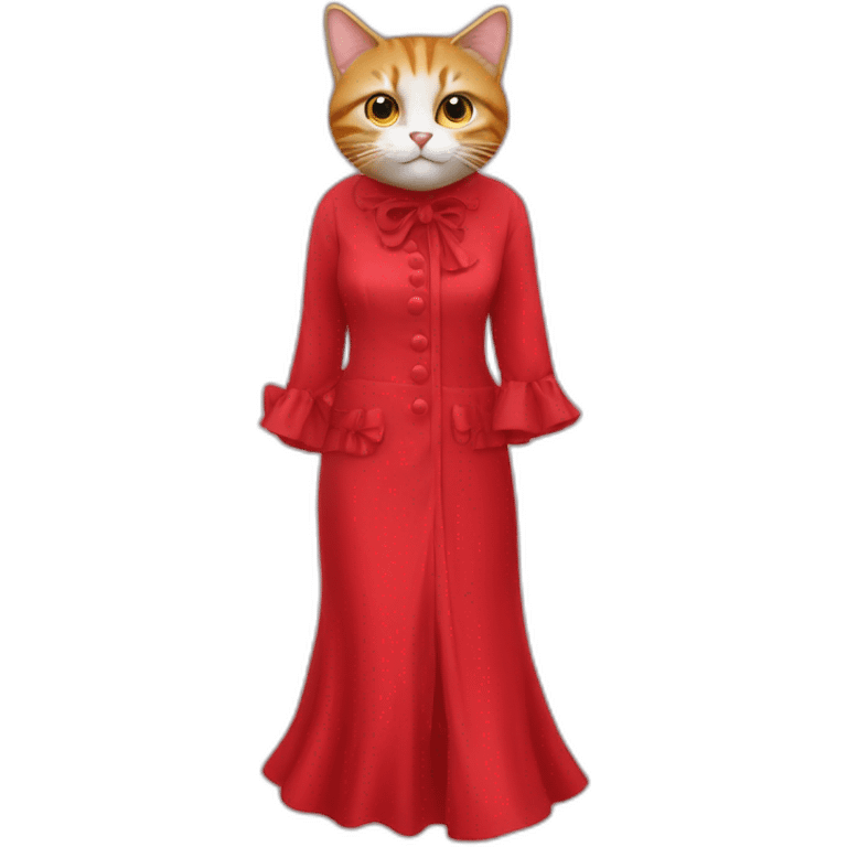 un chat dans une robe rouge emoji