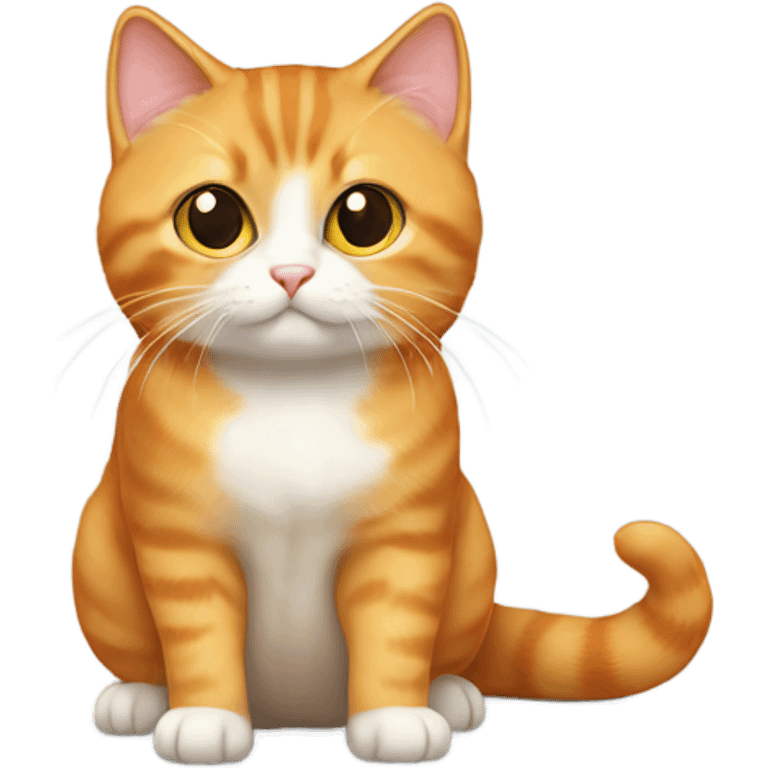 Orange munchkin cat sitting emoji