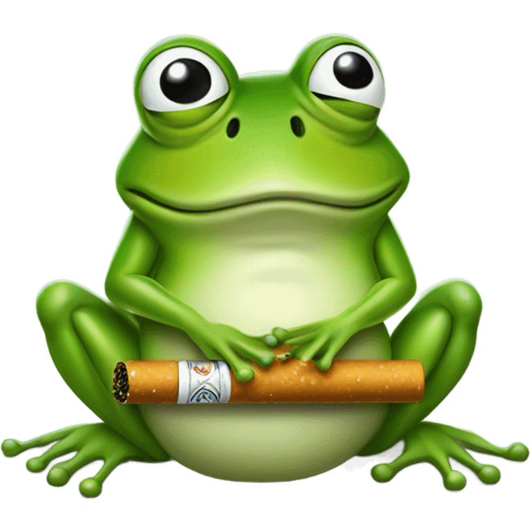 Frog smoking a cigarette  emoji