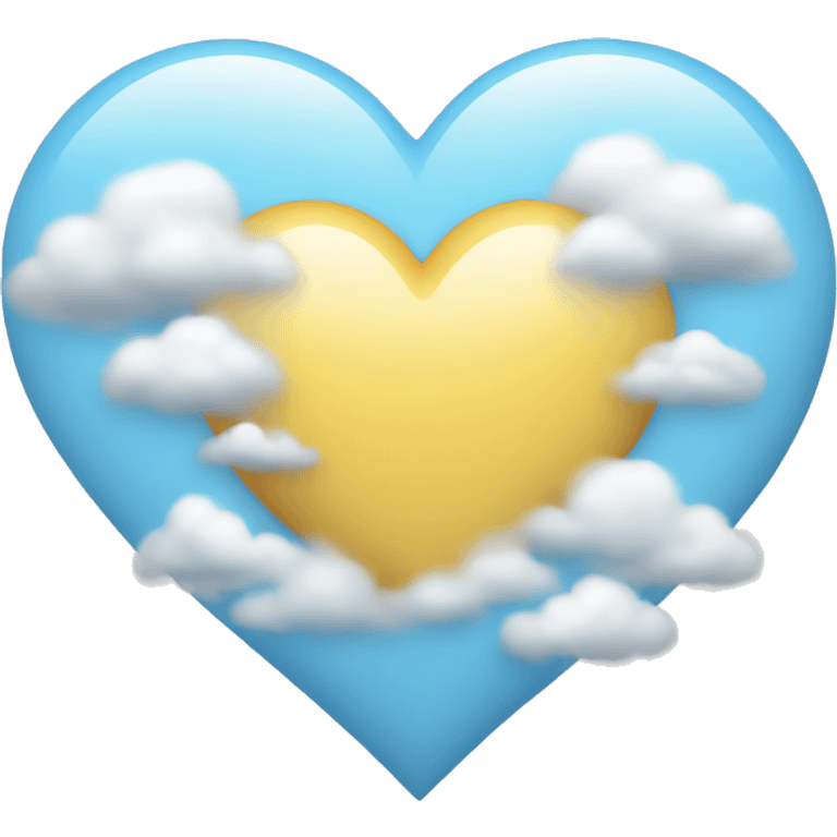 Light blue heart with clouds surrounding it  emoji