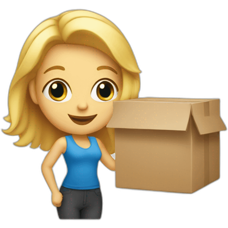 Blond Women holding delivery box emoji