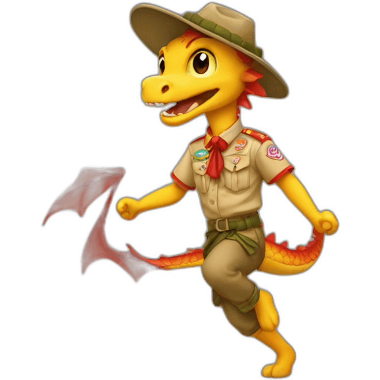 Boy scout dragon dancing tango emoji