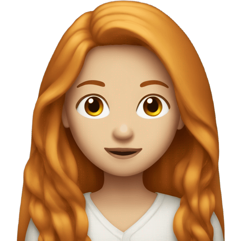 pretty-woman-with-long straigh ginger hair and asian eyes emoji