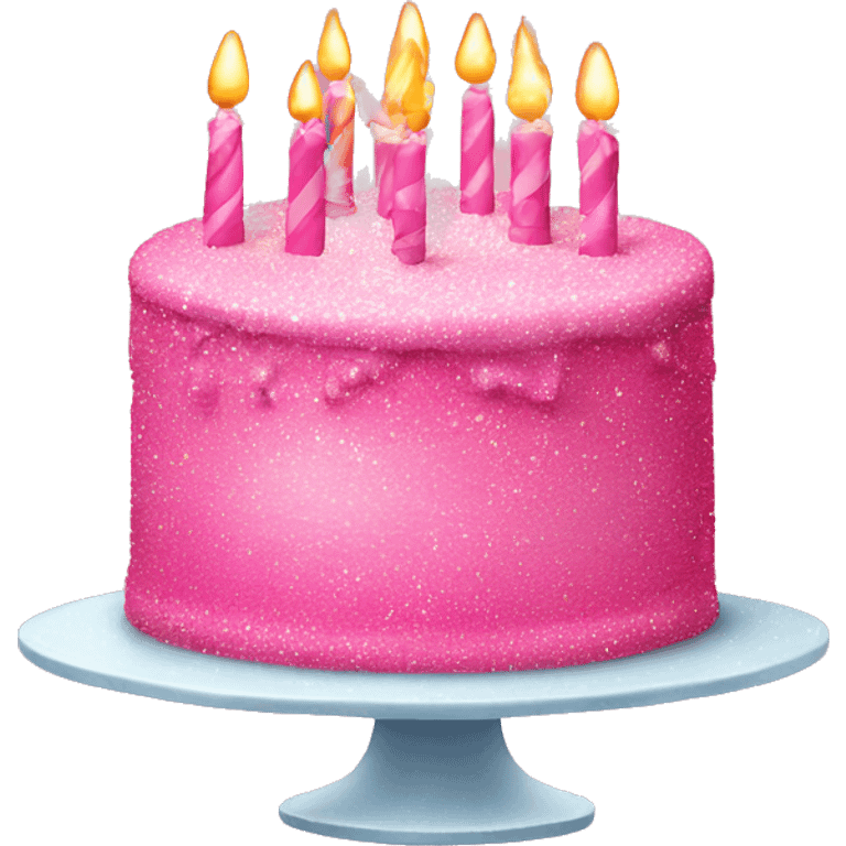 Sparkly pink birthday cake  emoji