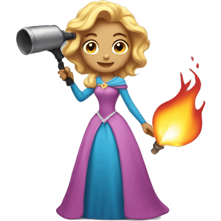 Princess holding blowtorch  emoji