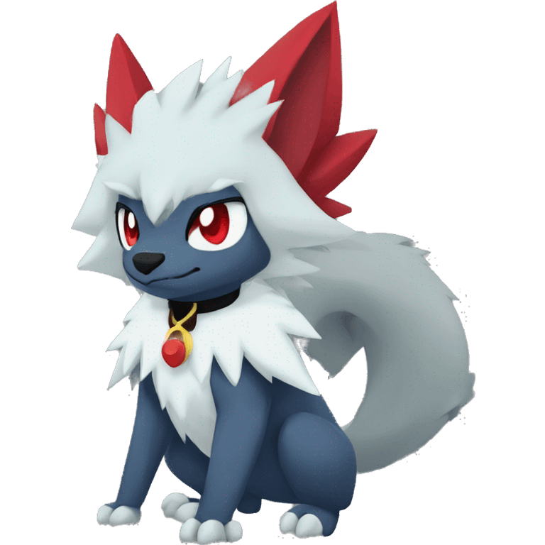 Cool Edgy Zoroark-Absol-Zangoose-Sneasel-Quilava with a collar on, full body emoji