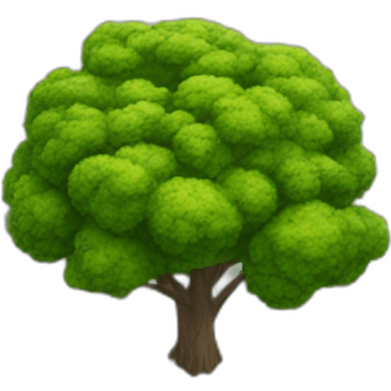 Tree as seen from the sky, looked down from the top, simplified and photorrealistic emoji