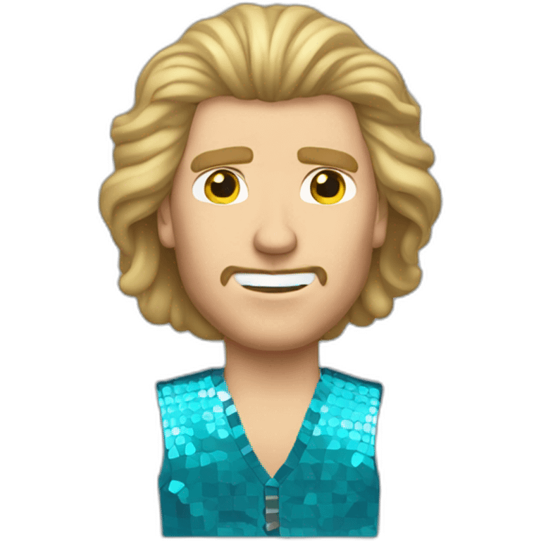 will ferrell with long straight blonde hair and disco outfit emoji