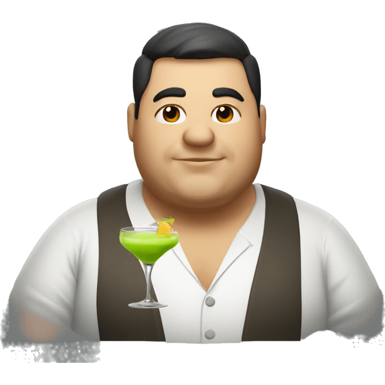 Fat guy drinking cocktail emoji