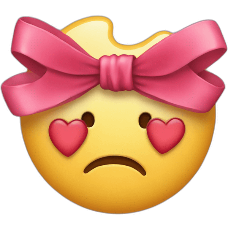 Kissing emoji with a bow emoji