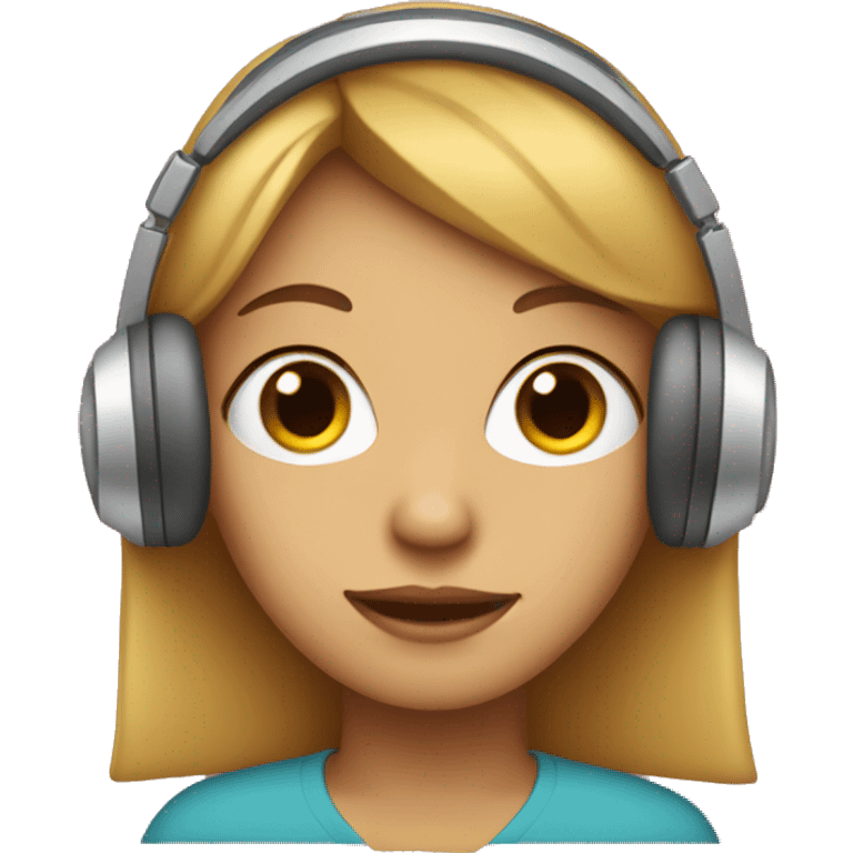 a person with a heart in her eyes wearing headphone emoji