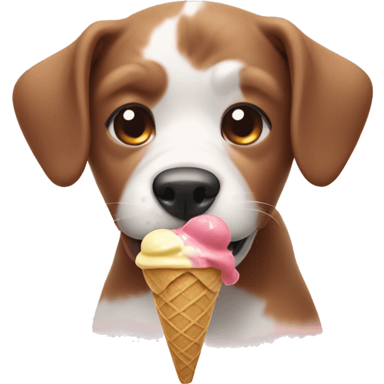 Dog eating ice cream emoji