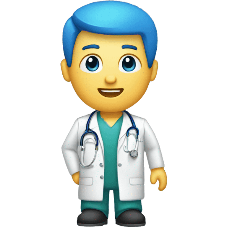 médica com jaleco azul emoji