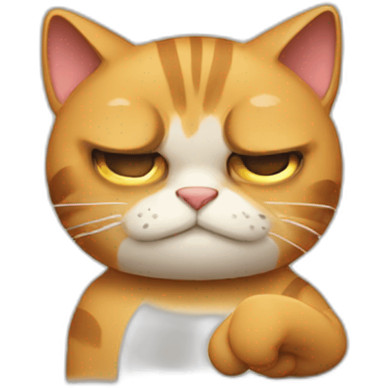 A frowning cat giving a thumbs down emoji