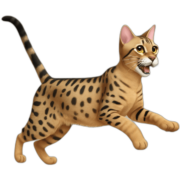 chasing savannah cat emoji