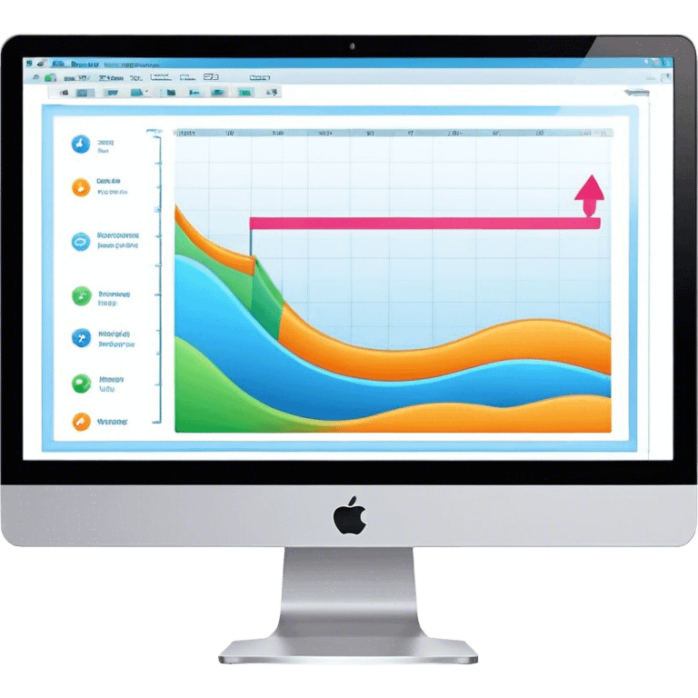 Create an emoji for animation and motion design. Show a computer monitor displaying moving cartoon creation process, with a timeline, keyframes, and motion effects. Use modern, vibrant colors. No emojis or smiley faces. Transparent background. emoji