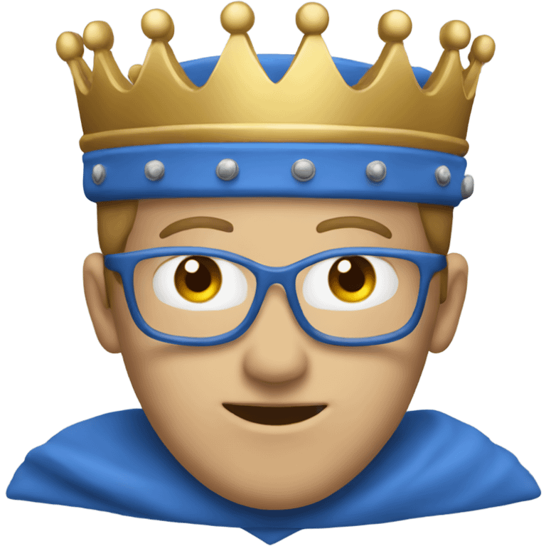 Blue Head Moderator shield with crown emoji emoji