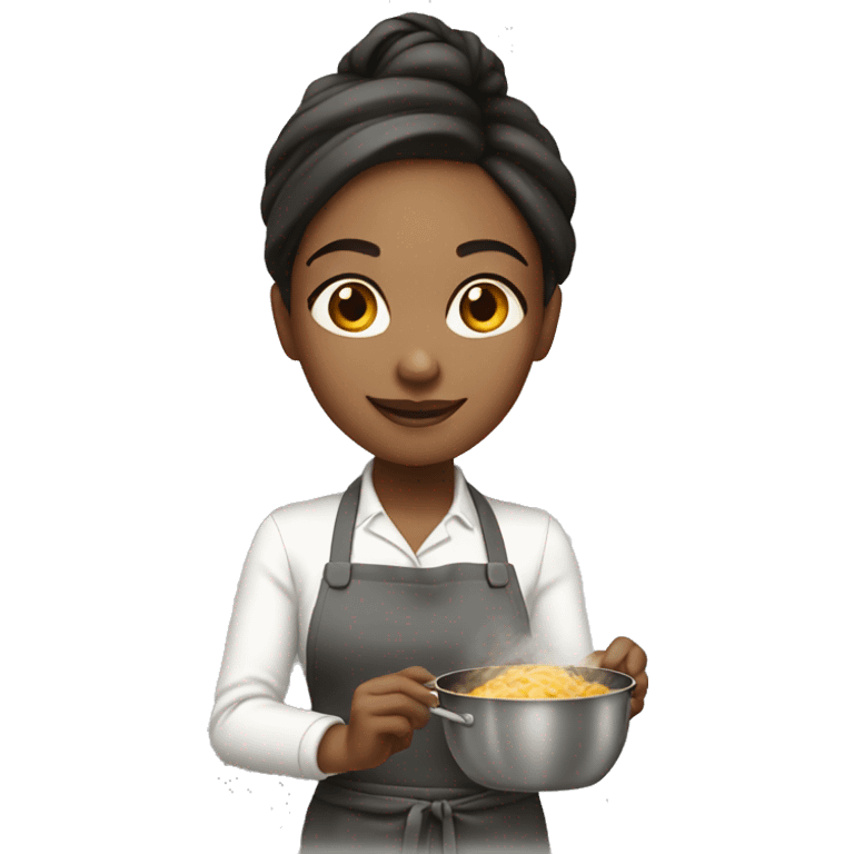 light-skin girl cooking emoji