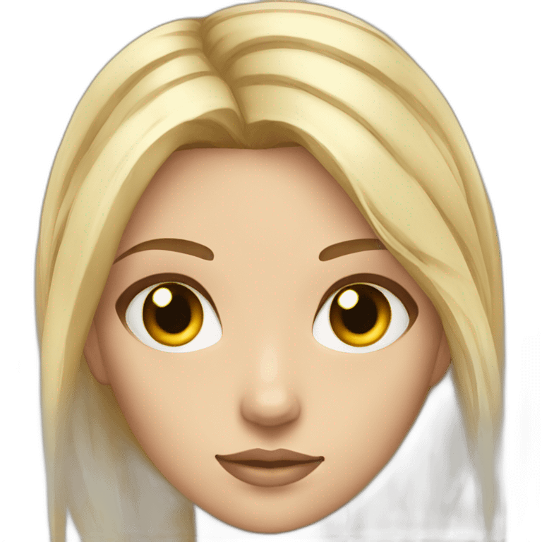 Female cyborg blond hair hazel eyes Slavic  emoji