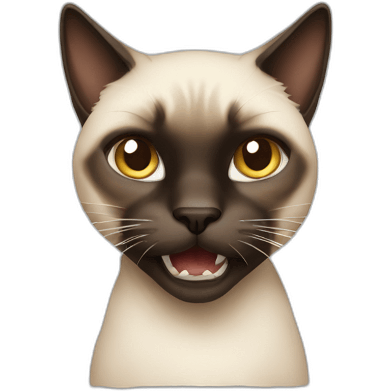 Very furious Siamese cat with Dark Brown hair emoji