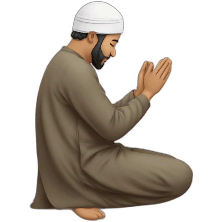 ein muslim who is praying and is in sajda making dua emoji