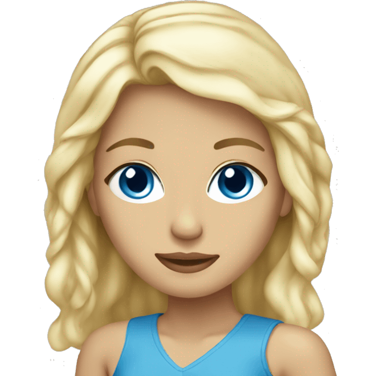 Blond beautiful woman with blue eyes emoji