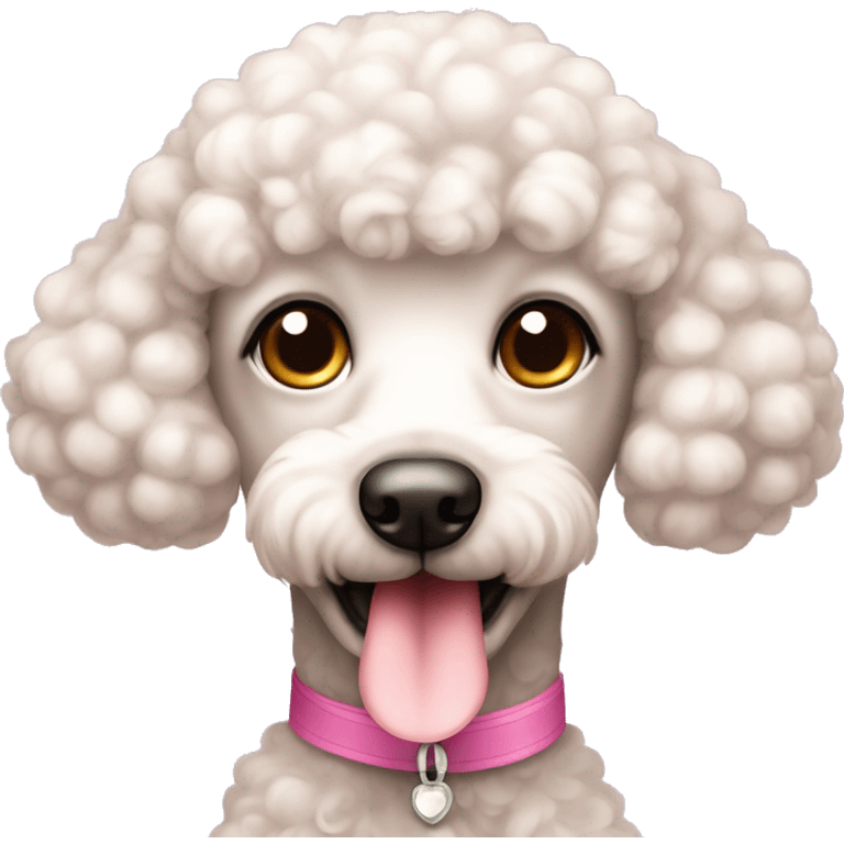 kawaii poodle dog pink nose emoji