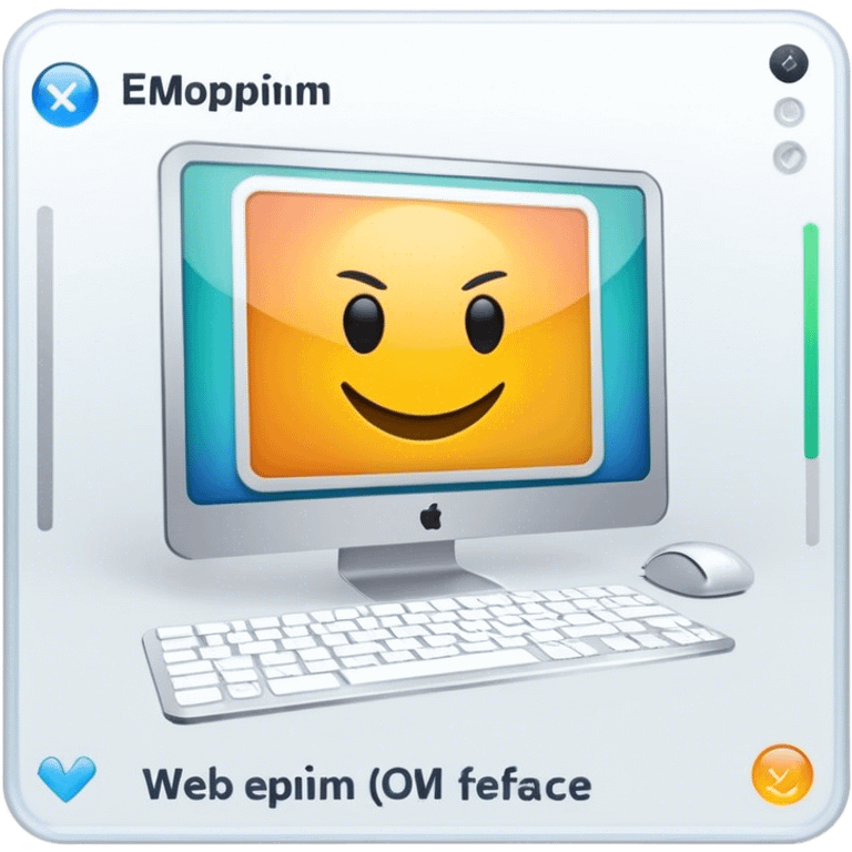 Create an emoji for UX/UI design. Show a program interface with two windows: one displaying HTML code, and the other showing the completed web interface. Use modern, professional colors. Do not include any emojis or smiley faces. Make the background transparent. emoji