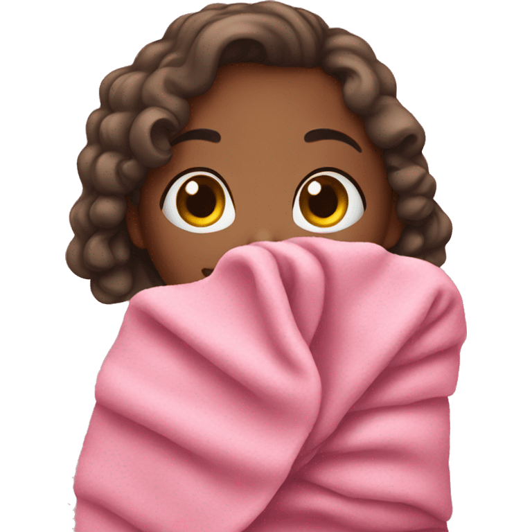 Girl selling pink blanket  emoji