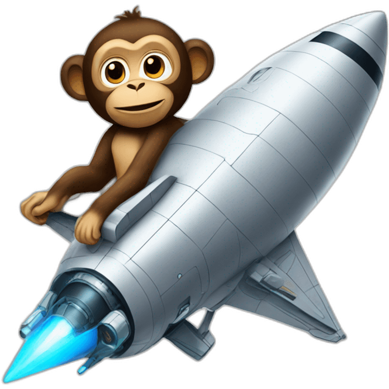 spaceship with monkey emoji