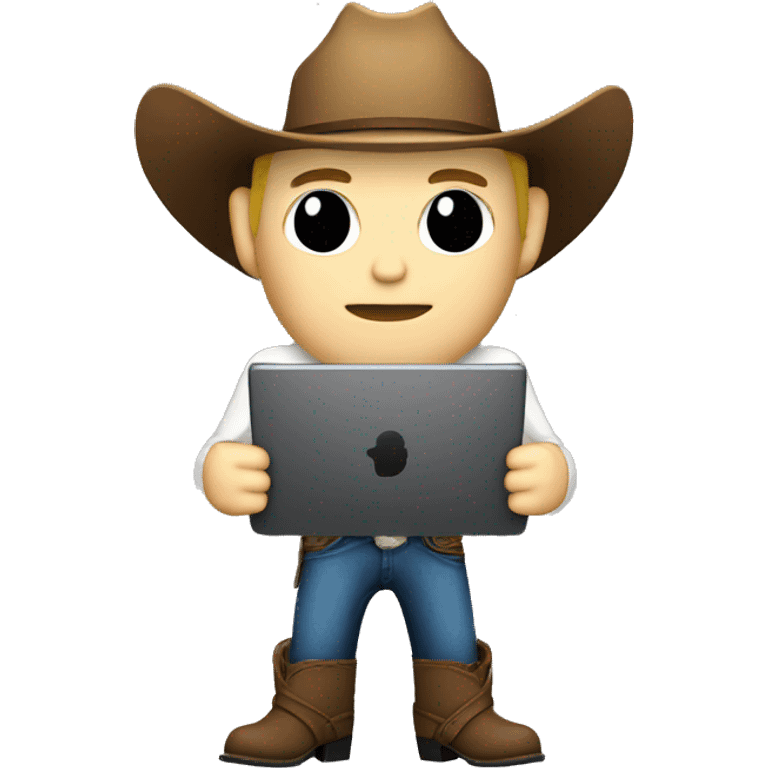 cowboy white skin with a computer emoji