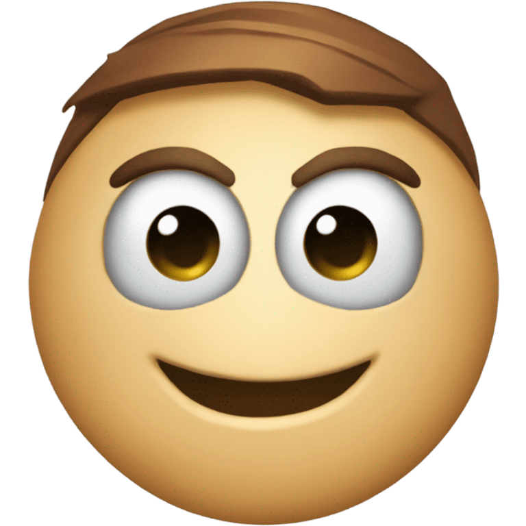 un emoji de spiderman circular con ojos tiernos y sonrisa  emoji