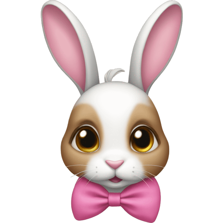 bunny with a pink bow on her head with a necklace that says Da Vinci emoji