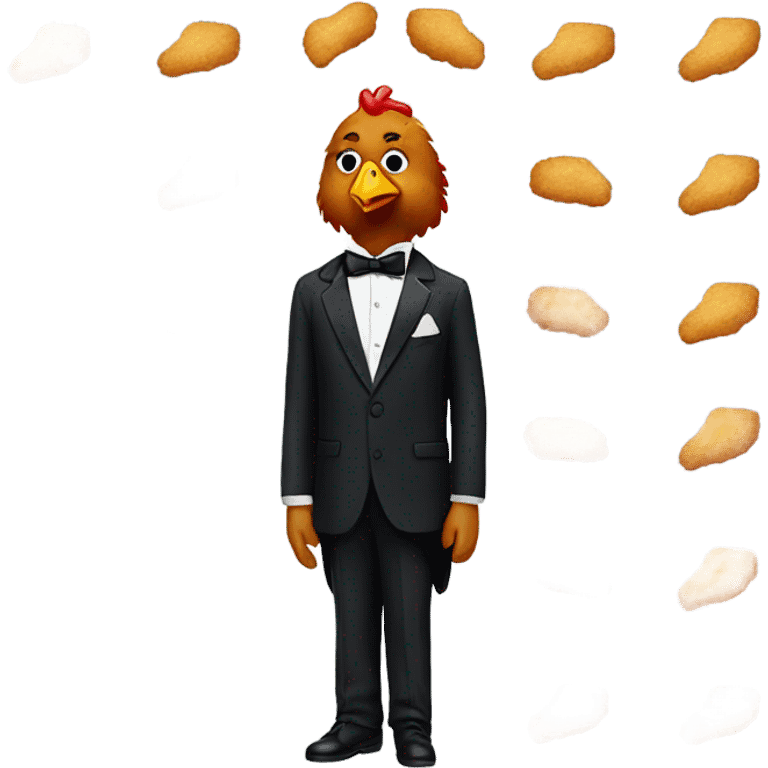 Chicken nuggets wearing tuxedos  emoji