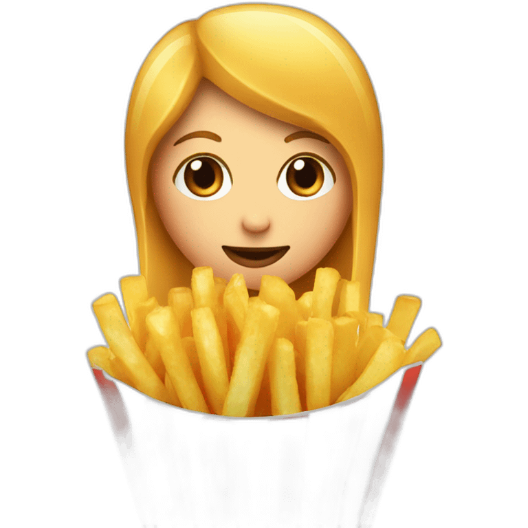 fries and girl emoji