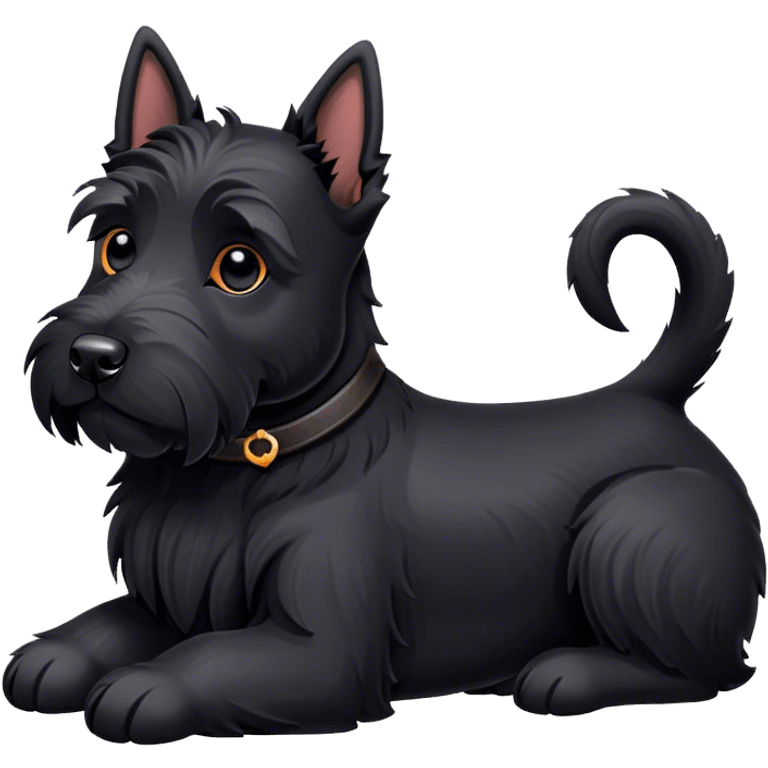 Black Scottish terrier relaxing  emoji