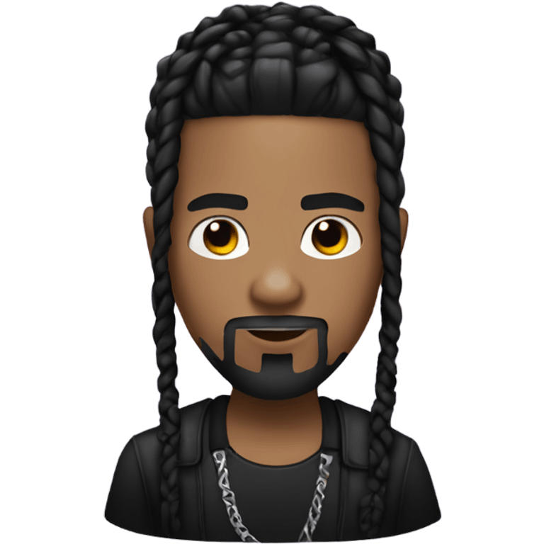 Dj white skin , black braids and a goatee  emoji