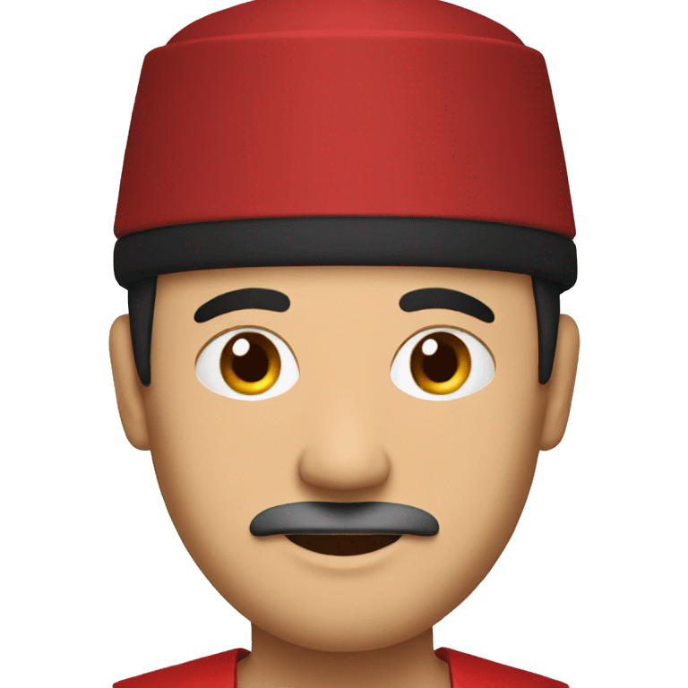 man wearing red fez with a black tassel emoji