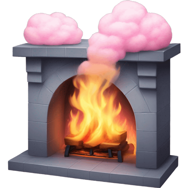 fireplace with cotton candy flames emoji