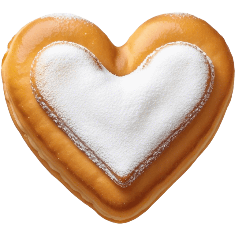 Heart-shaped beignet emoji