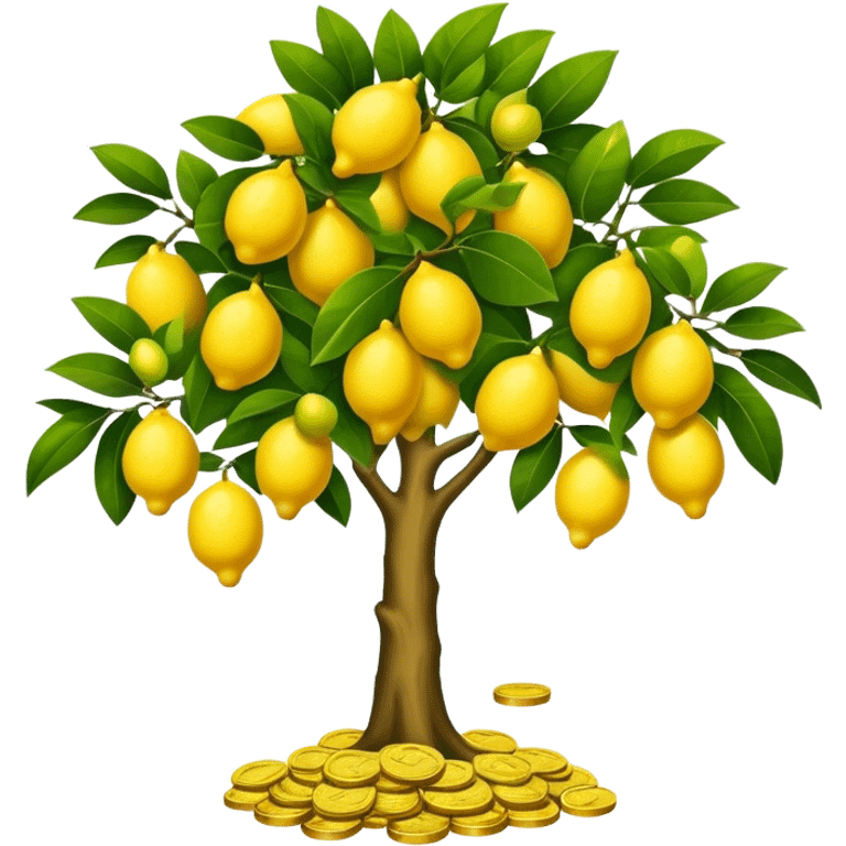 A lemon tree yielding money emoji